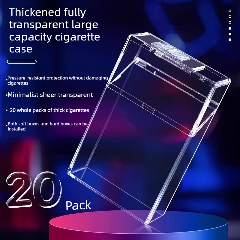 Smoking & Vaping Accessories - Şeffaf Kapaklı Sürgülü Sigara Kutusu Taşınabilir